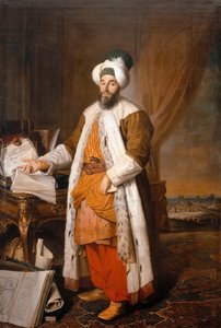 Retrato de Mehemet Said Pacha, Bey de Rumelia, Embajador del Sultán Otomano Mahmoud I en Versalles, 1742